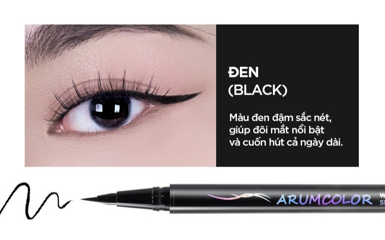 Bút Kẻ Mắt Nước Arumcolor Waterproof Slim Liquid Eyeliner 0.6g