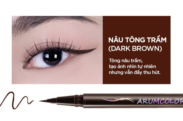 Bút Kẻ Mắt Nước Arumcolor Waterproof Slim Liquid Eyeliner 0.6g