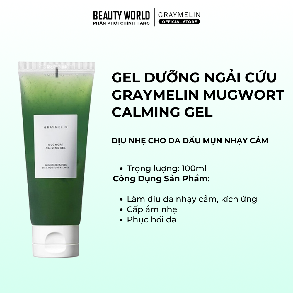 Gel Dưỡng Ngải Cứu Graymelin Mugwort Calming Gel 100ml Dịu Nhẹ Cho Da Dầu Mụn Nhạy Cảm