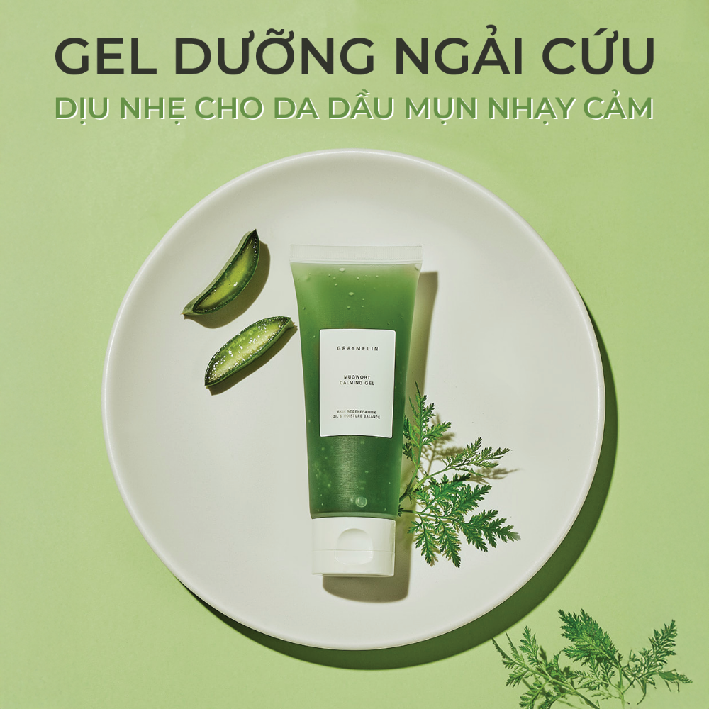 Gel Dưỡng Ngải Cứu Graymelin Mugwort Calming Gel 100ml Dịu Nhẹ Cho Da Dầu Mụn Nhạy Cảm