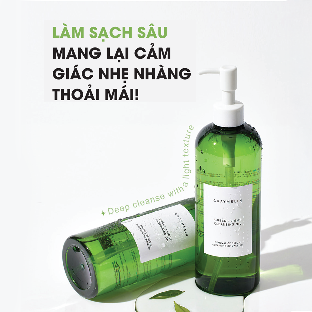 Dầu Tẩy Trang Cho Da Nhạy Cảm Graymelin Green Light Cleansing Oil 400ml