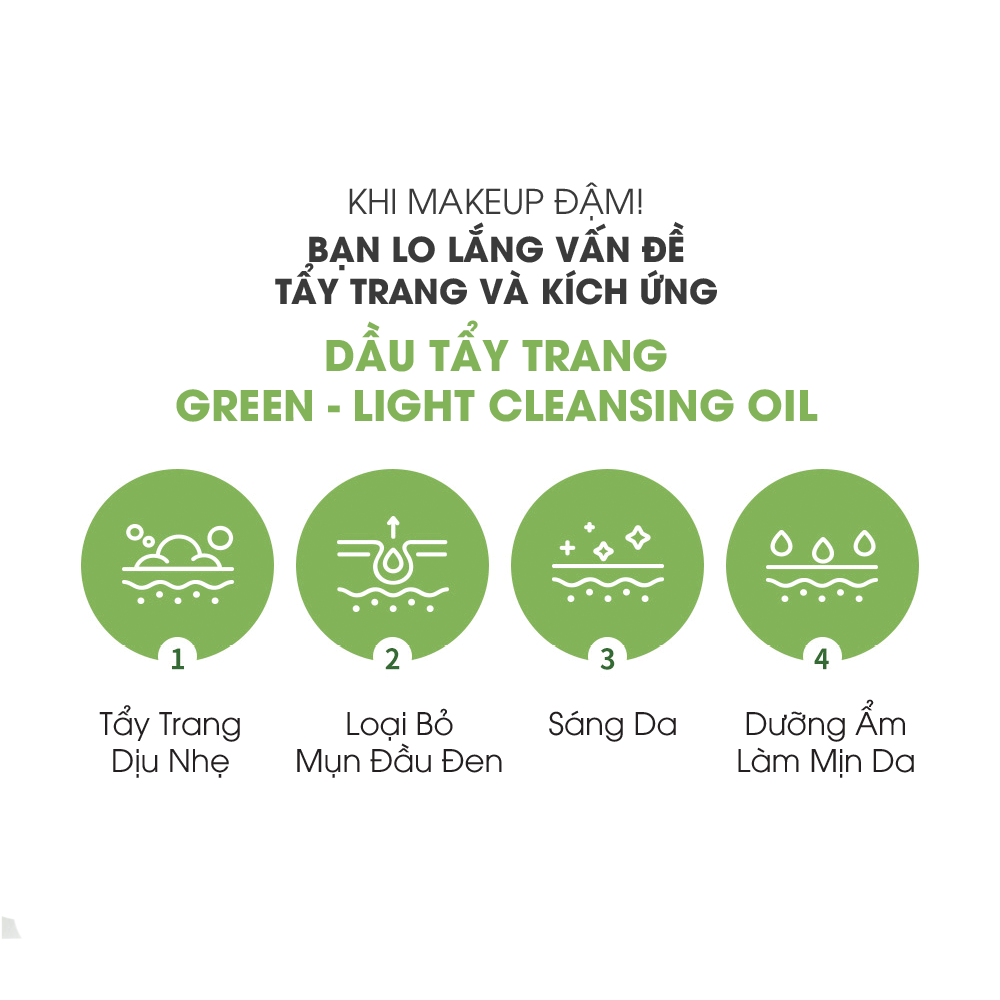 Dầu Tẩy Trang Cho Da Nhạy Cảm Graymelin Green Light Cleansing Oil 400ml