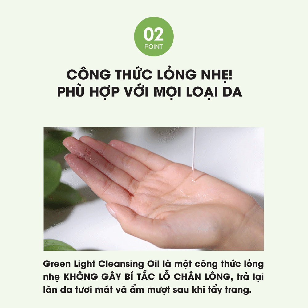 Dầu Tẩy Trang Cho Da Nhạy Cảm Graymelin Green Light Cleansing Oil 400ml