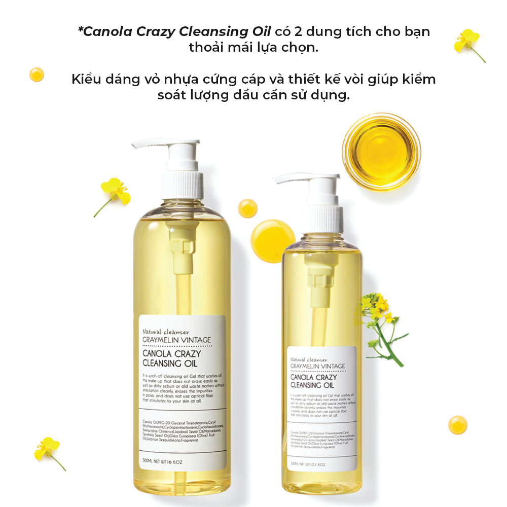 Dầu Tẩy Trang Hoa Cải GRAYMELIN Vintage Canola Crazy Cleansing Oil