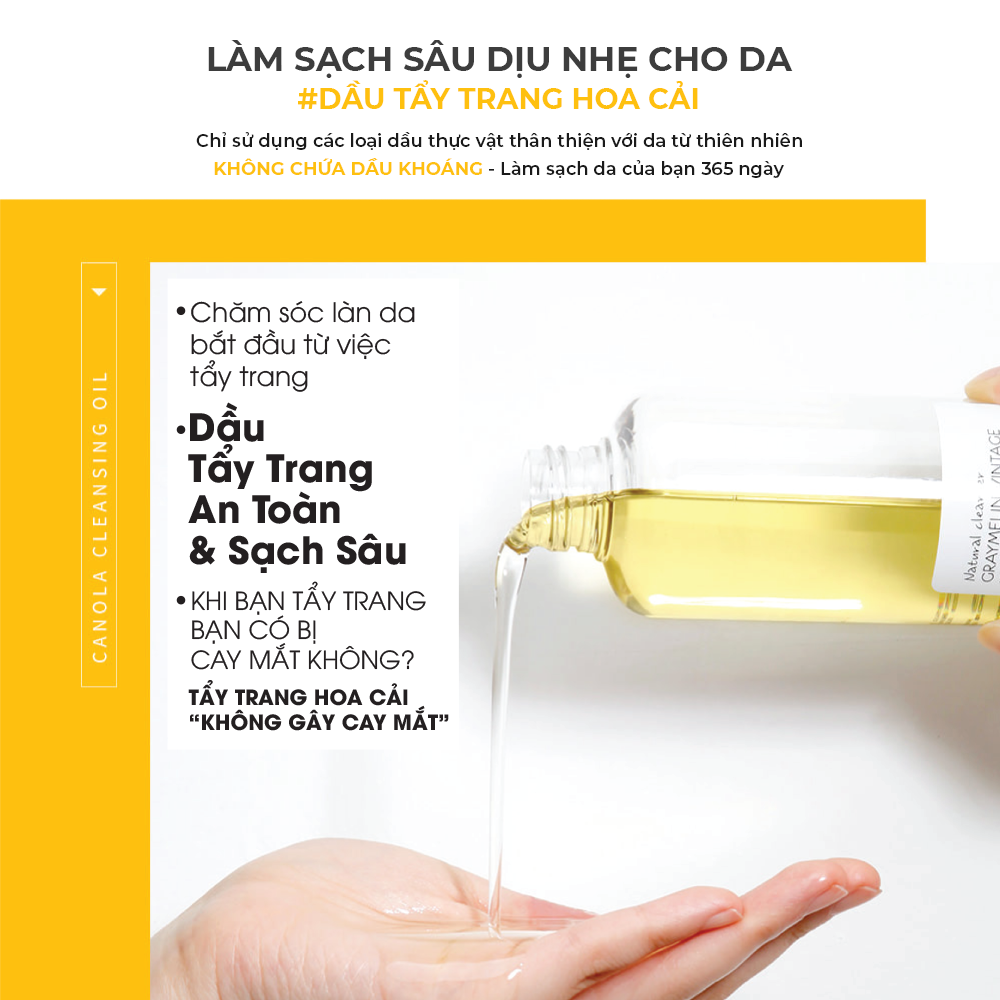 Dầu Tẩy Trang Hoa Cải GRAYMELIN Vintage Canola Crazy Cleansing Oil
