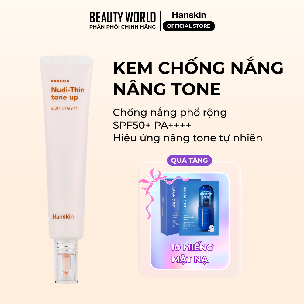 Kem chống nắng Hanskin Nudi Thin Tone Up Sun Cream SPF50+ PA++++ 40ml