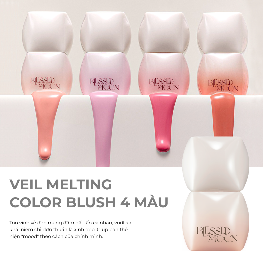 Má Hồng Kem Dạng Lỏng Blessed Moon Veil Melting Color Blush Dễ Tán Sắc Má Tự Nhiên Căng Bóng 3.8g