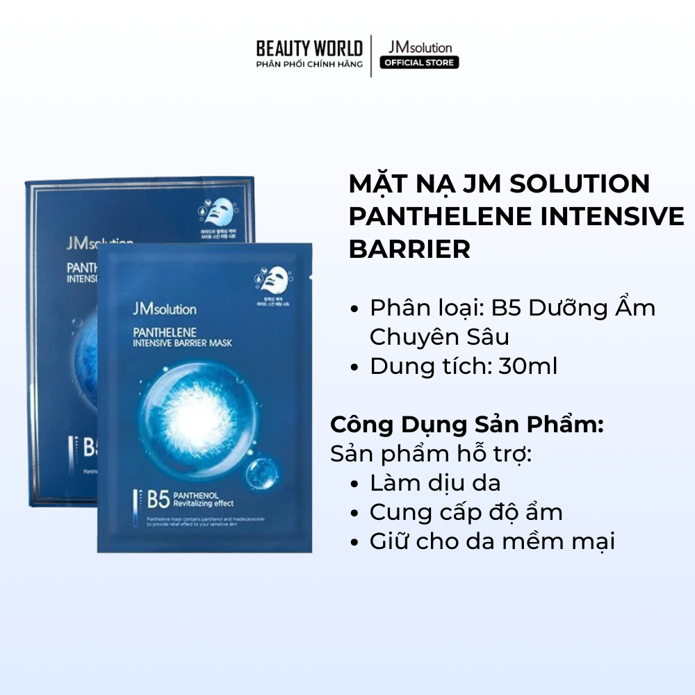 Mặt Nạ B5 JMsolution Panthelene Intensive Barrier Làm Dịu Da, Cấp Ẩm, Phục Hồi Da 30ml x 5