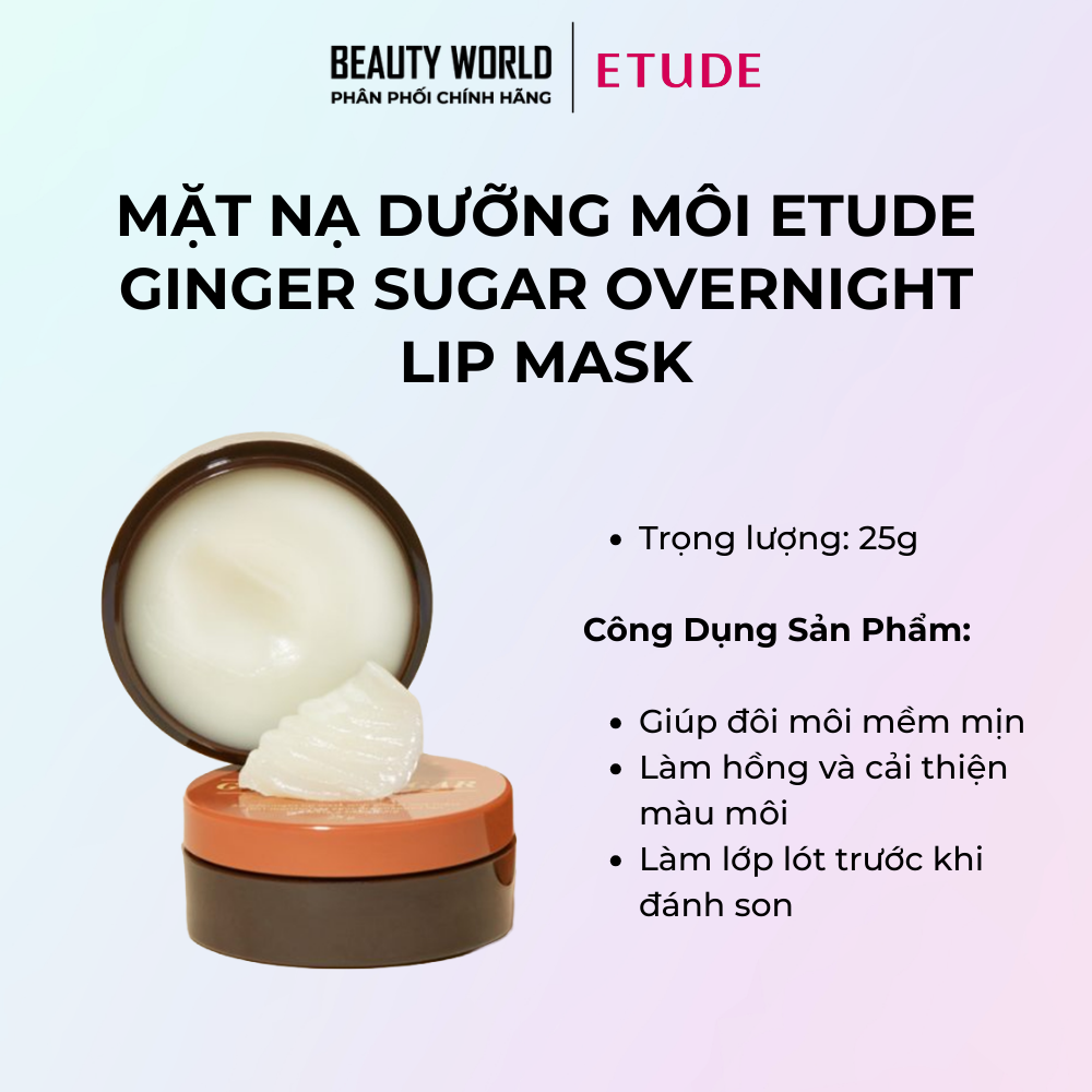 Mặt Nạ Dưỡng Môi ETUDE Ginger Sugar Overnight Lip Mask