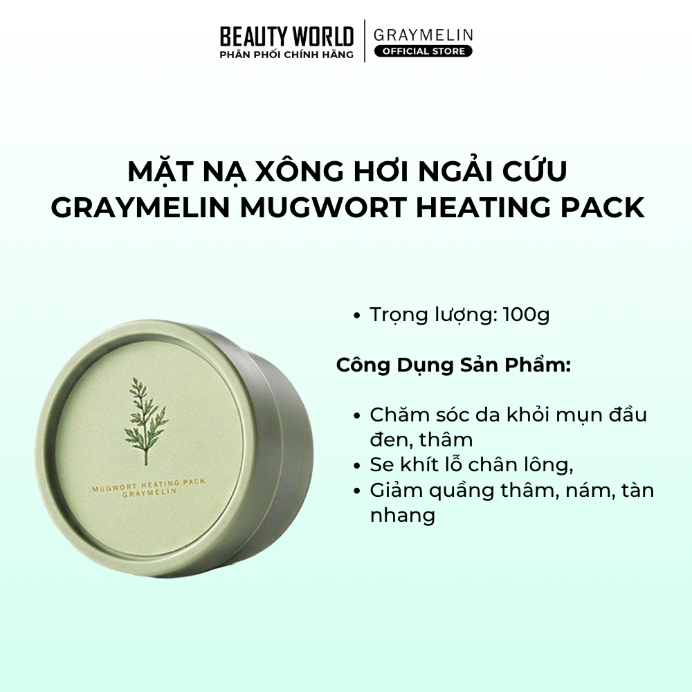 Mặt Nạ Ngải Cứu Graymelin Mugwort Heating Pack 100ml Làm Sạch Sâu, Thu Nhỏ Lỗ Chân Lông