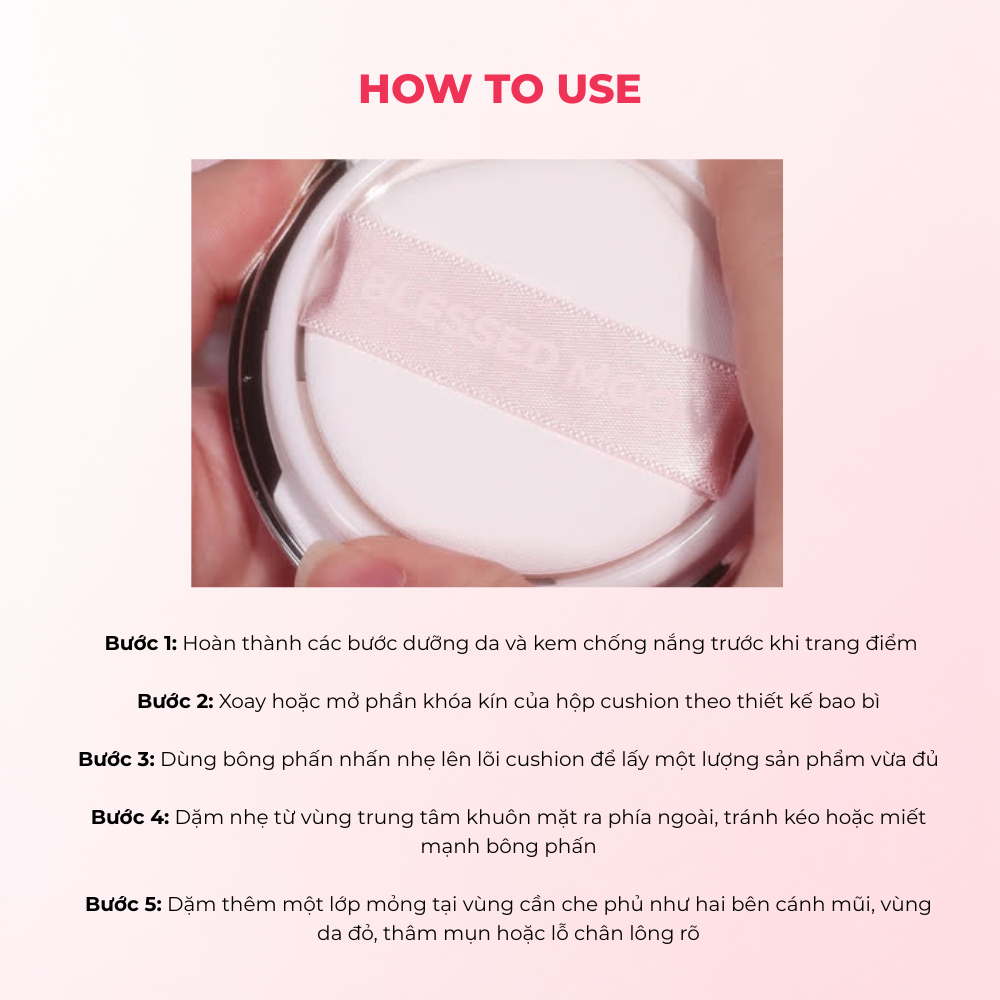 Phấn Nước Chống Nắng Blessed Moon Girly Serum Cushion SPF50+ PA+++ Mỏng Nhẹ, Che Phủ Khuyết Điểm, Căng Bóng Tự Nhiên 15G