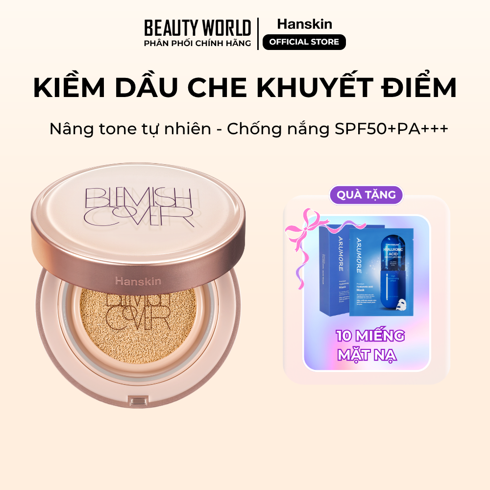 Phấn Nước Trang Điểm Hanskin Blemish Cover Conceal Cushion Semi-Matte N21(+ Lõi Refill) 11G