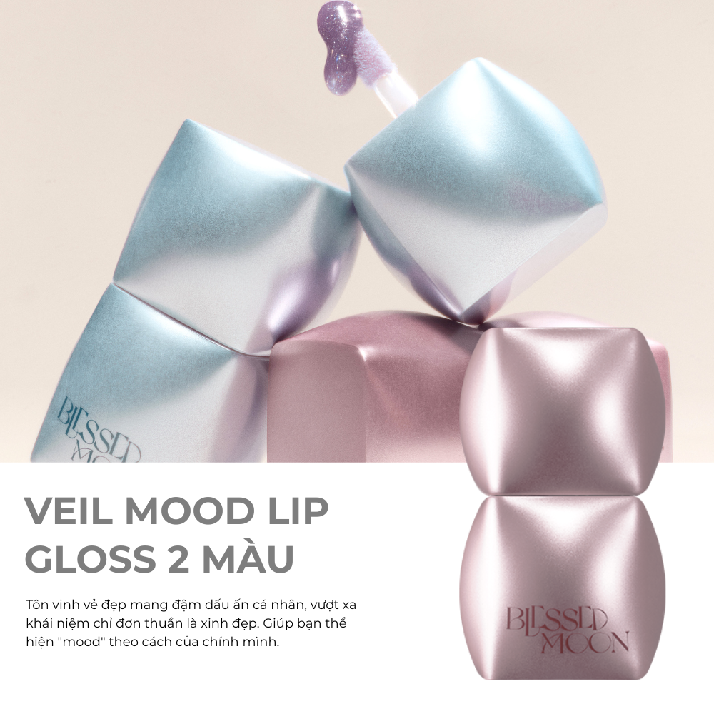 Son Bóng Blessed Moon Veil Mood Lip Gloss Hỗ Trợ Giữ Ẩm Giúp Môi Căng Mọng 3.8g
