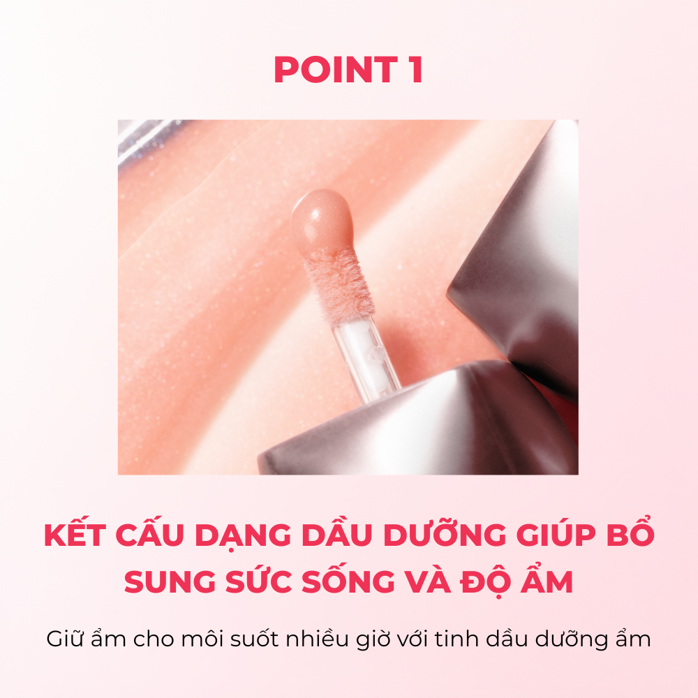 Son Bóng Blessed Moon Veil Mood Lip Gloss Hỗ Trợ Giữ Ẩm Giúp Môi Căng Mọng 3.8g