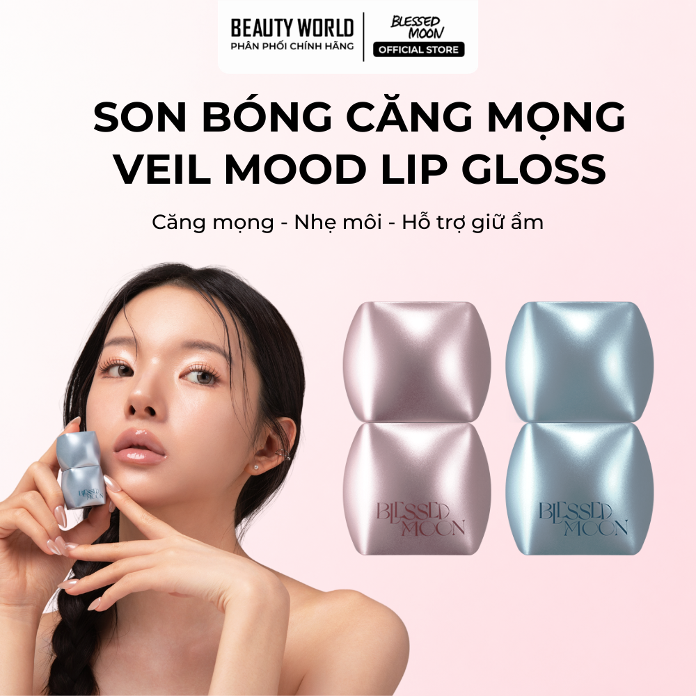 Son Bóng Blessed Moon Veil Mood Lip Gloss Hỗ Trợ Giữ Ẩm Giúp Môi Căng Mọng 3.8g