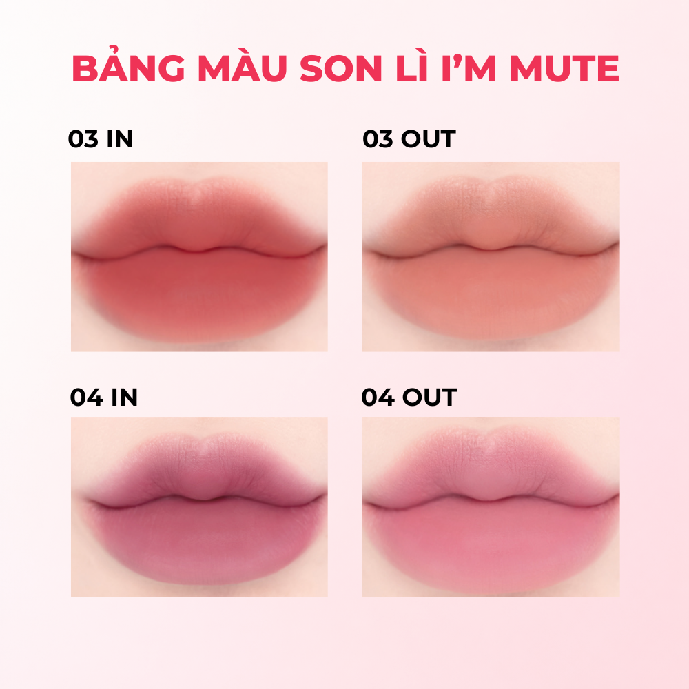 Son Thỏi Mịn Lì Blessed Moon I’M MUTE Lipstick Mịn Mờ Che Vân Môi Hỗ Trợ Làm Mềm Môi 3.4g