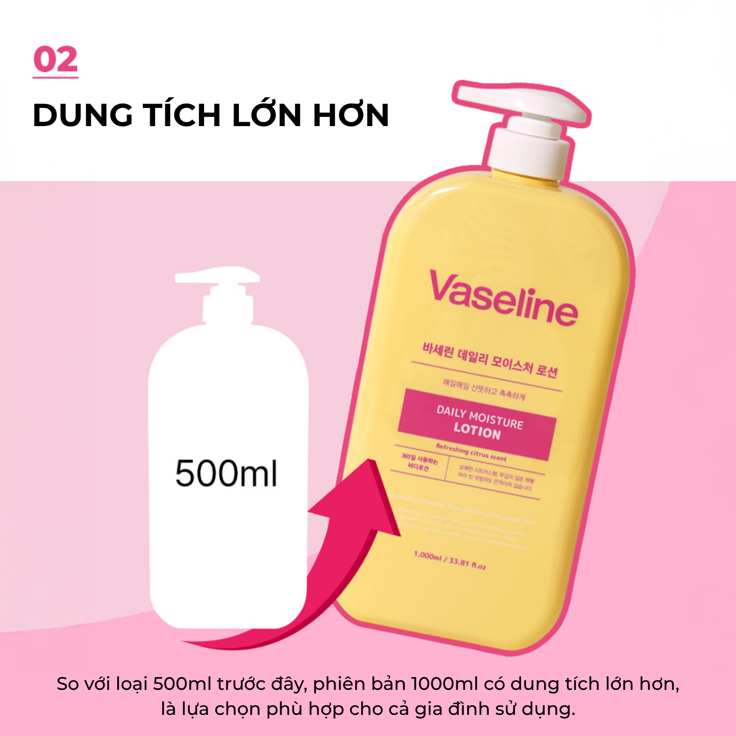 Sữa Dưỡng Thể Foodaholic Vaseline Lotion Dưỡng Ẩm Da Giúp Da Mềm Mịn 1000ml