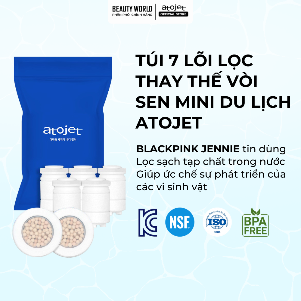 Túi 7 Lõi Lọc Thay Thế Vòi Sen Mini Du Lịch Atojet