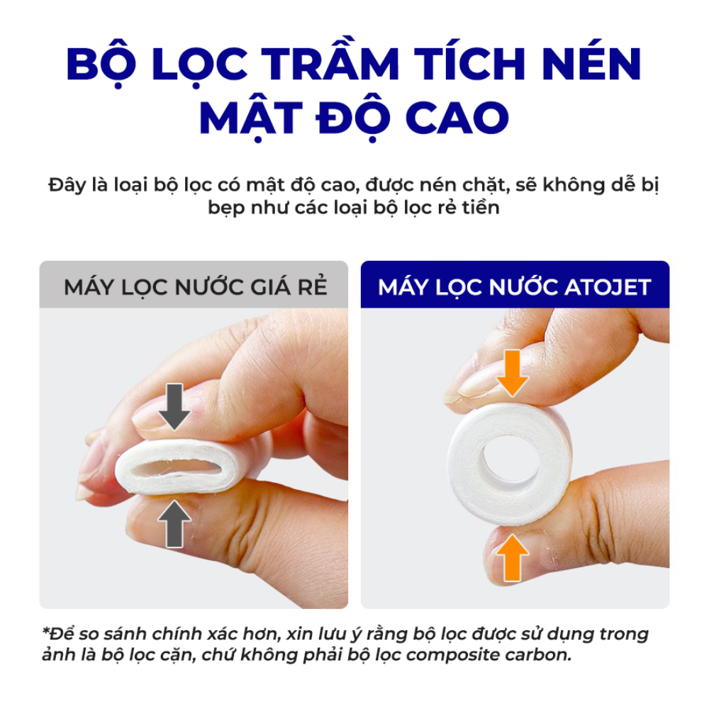 Vòi Sen Lọc Nước Cao Cấp Atojet JNE-300 Lọc Clo Khử Mùi Lọc Kim Loại Nặng Hỗ Trợ Bảo Vệ Da Tóc