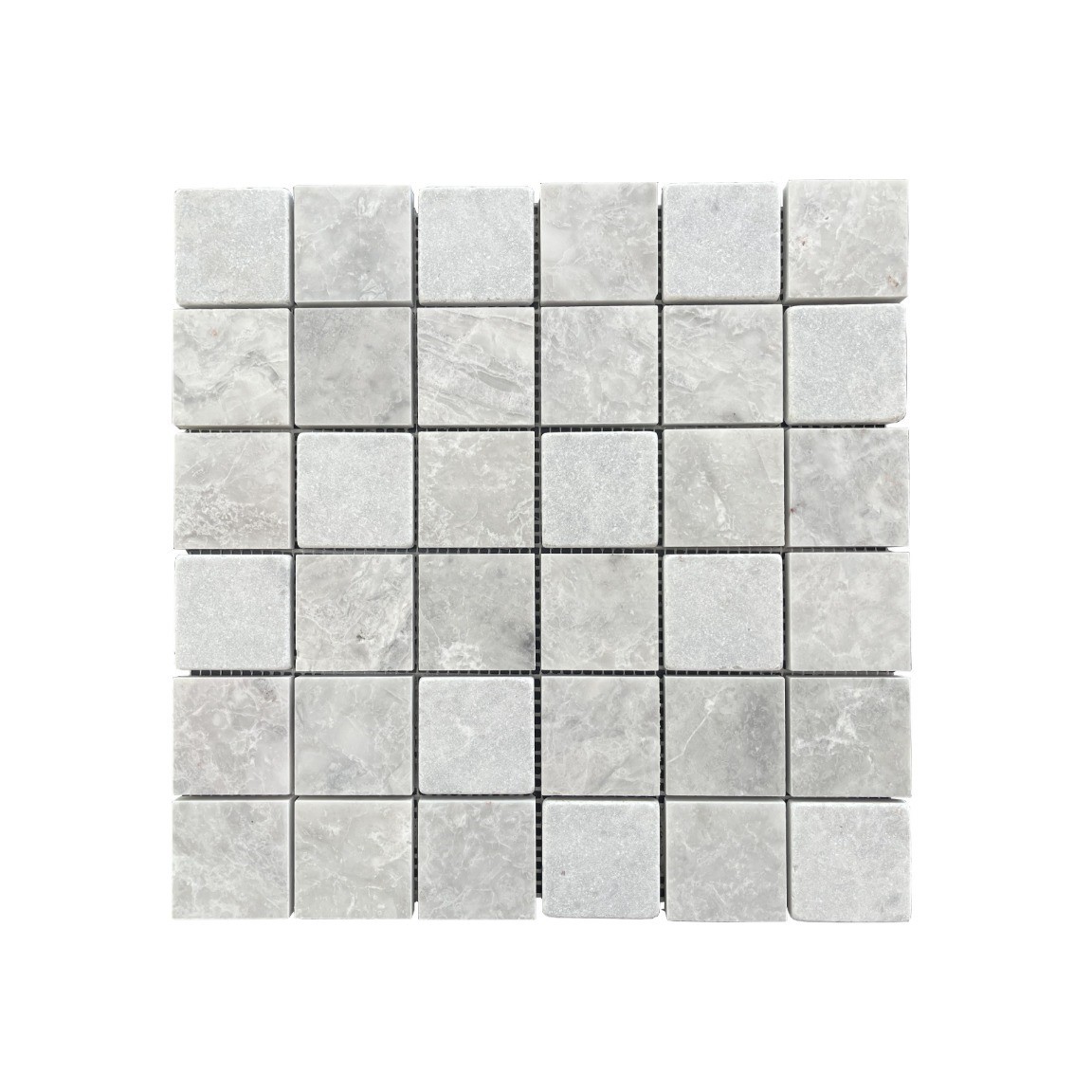 Đá Mosaic Ghi Nhạt Mài Hone, Rung Giả Cổ 48x48