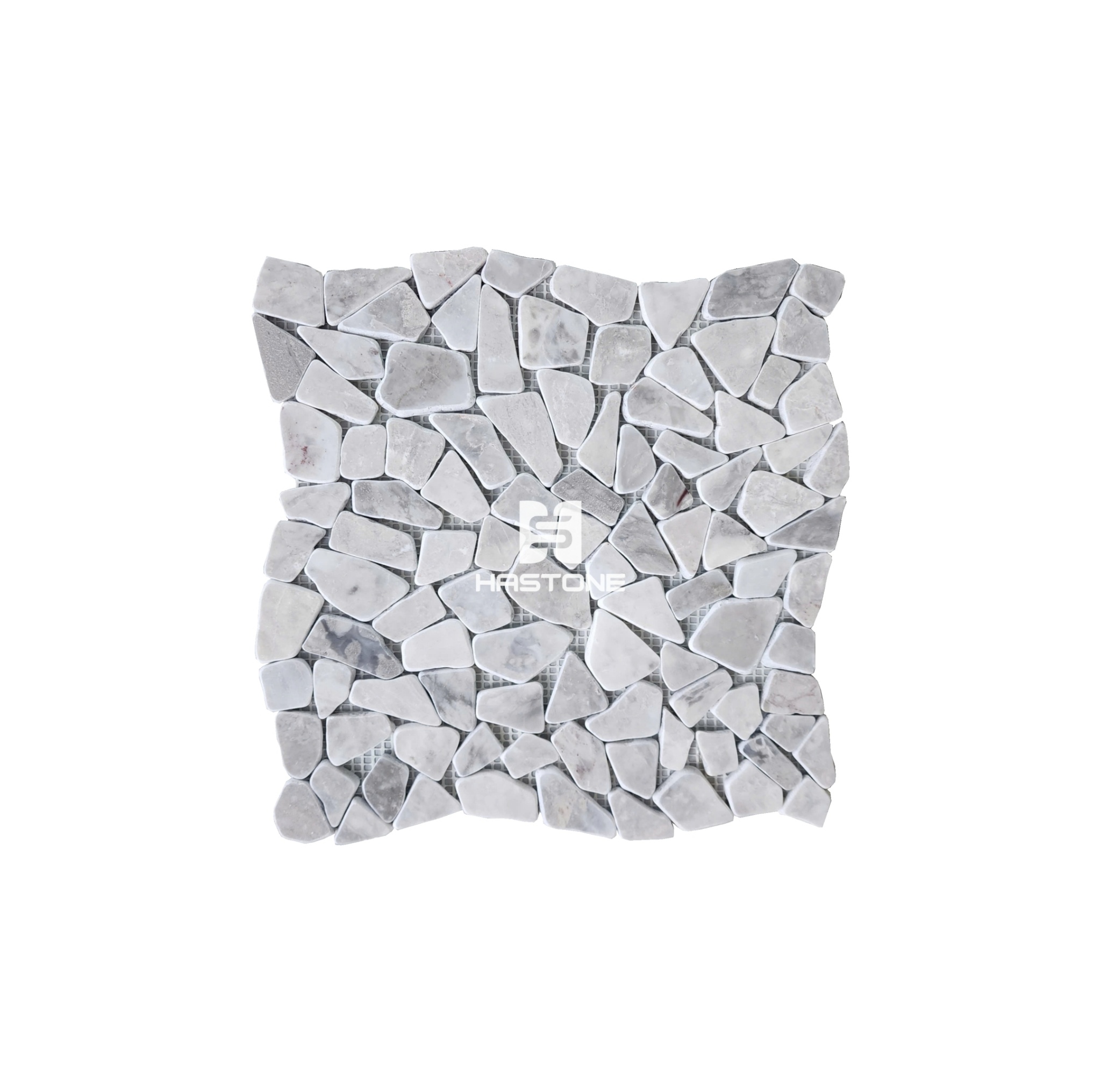 Đá Mosaic Dán Rối Crazy Tumbled Ghi Nhạt Honed