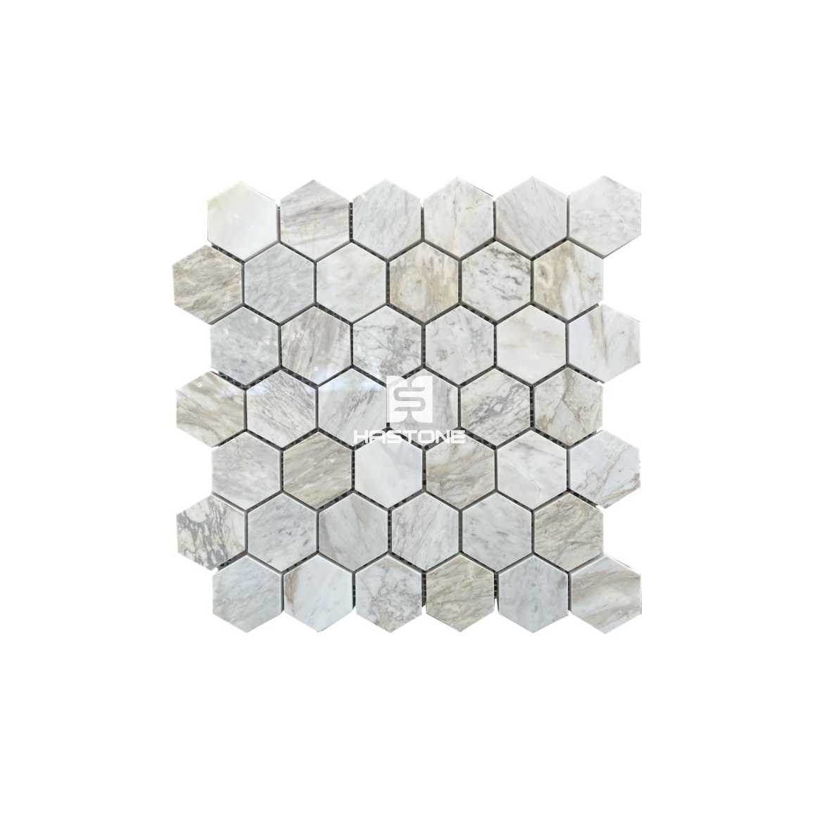 Đá Mosaic Hex 2'' Vân Gỗ Bóng