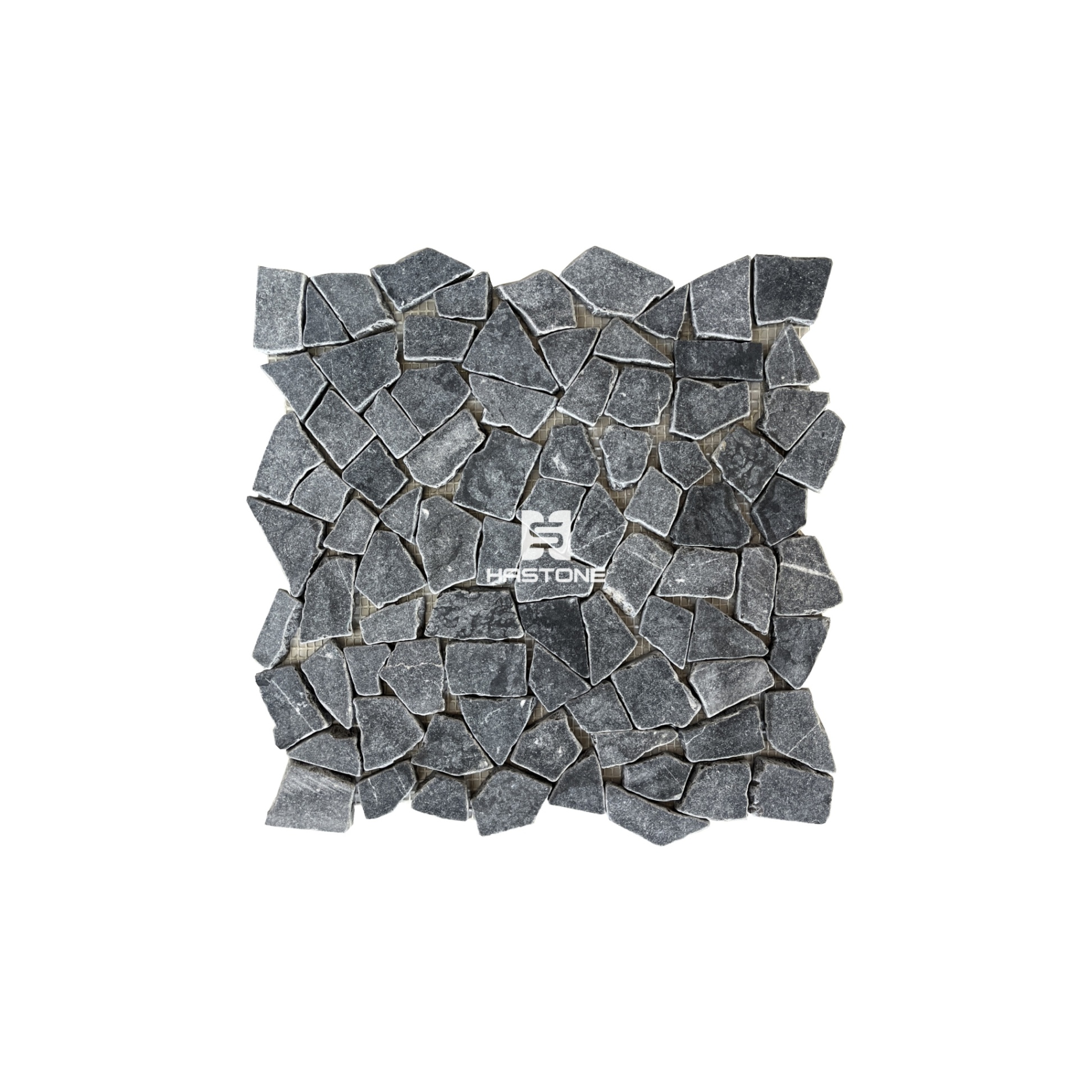 Đá Mosaic Dán Rối Crazy Tumbled Đen Honed