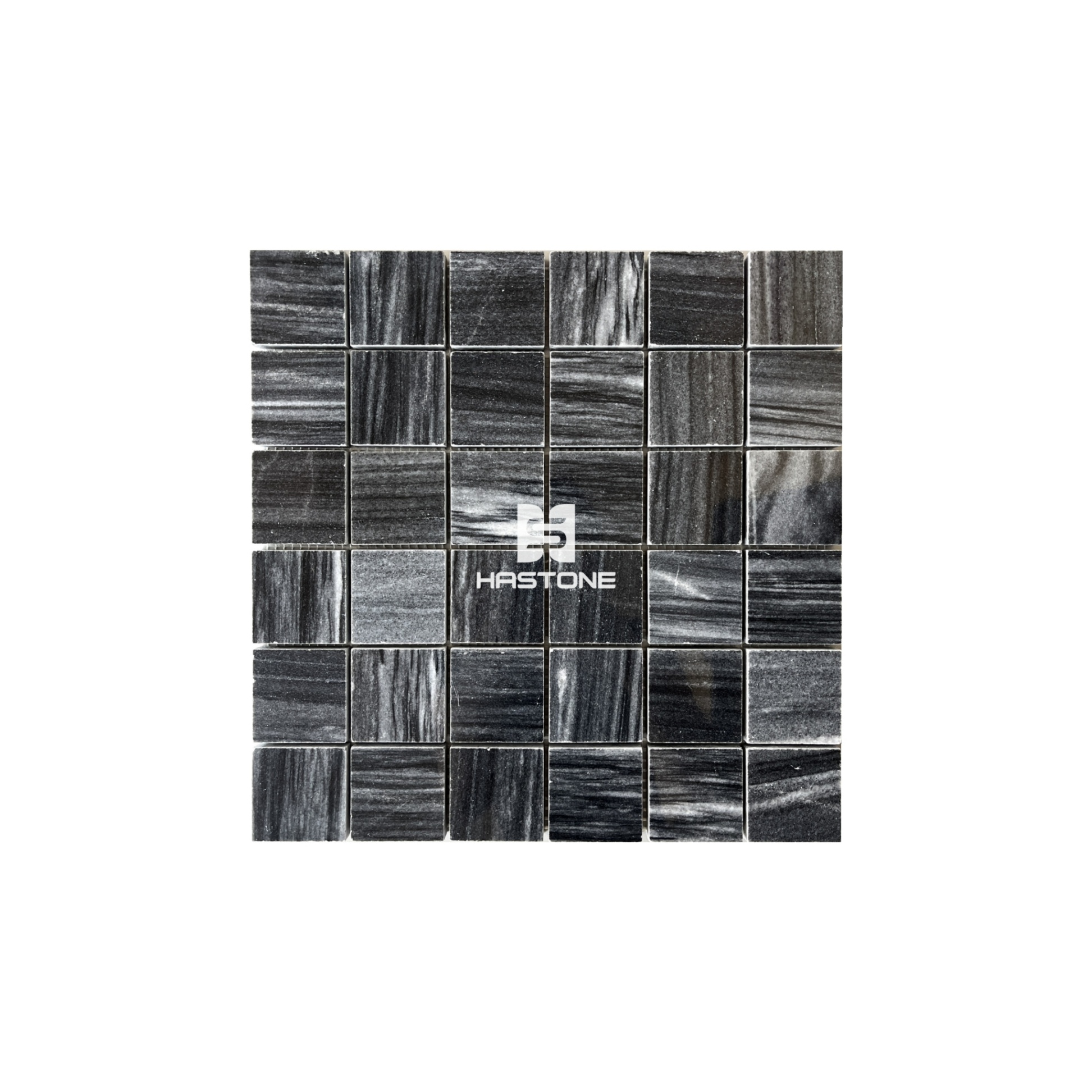 Đá Mosaic Vuông 48x48 Đen Sọc Dưa Bóng