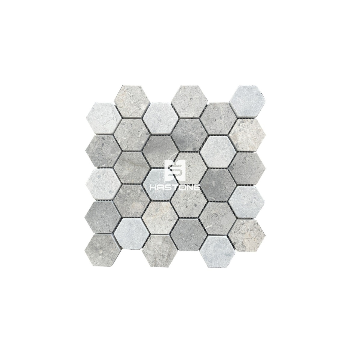 Đá Mosaic Hex 2'' Vàng Dăm Kết Honed, Rung