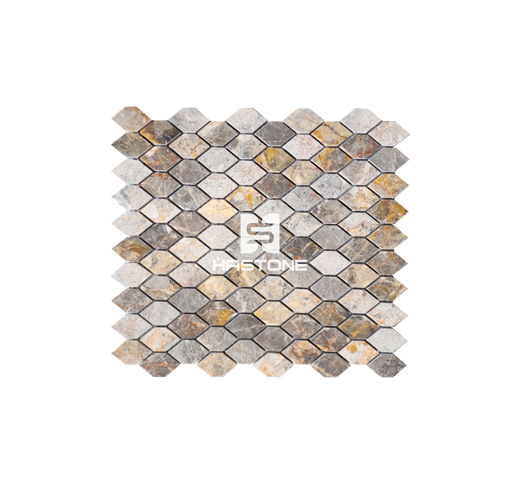 Đá Mosaic Lục Giác Nhọn Vàng Dăm Kết Bóng