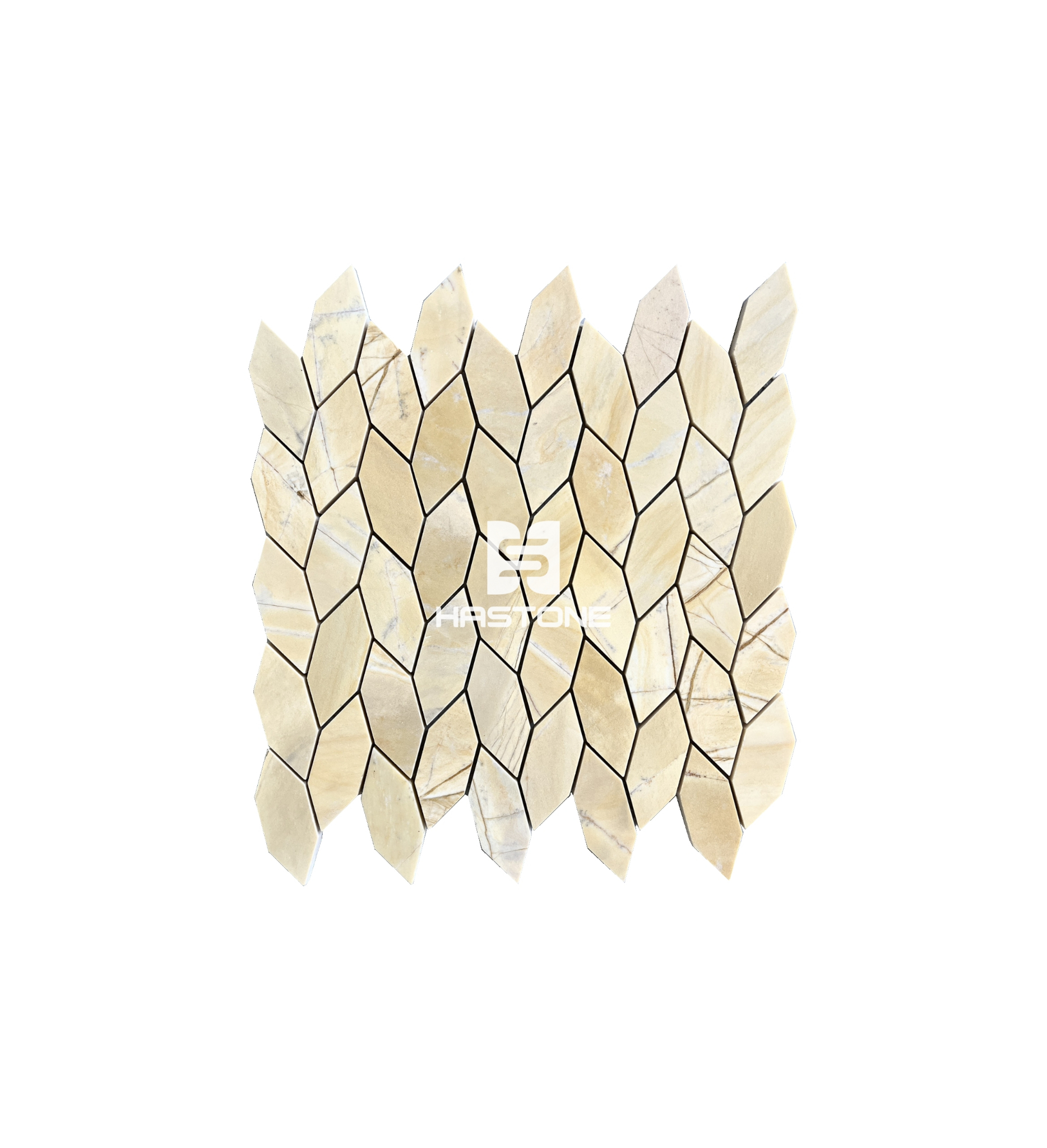 Đá Mosaic Bông Lúa Vàng Nhạt Bóng