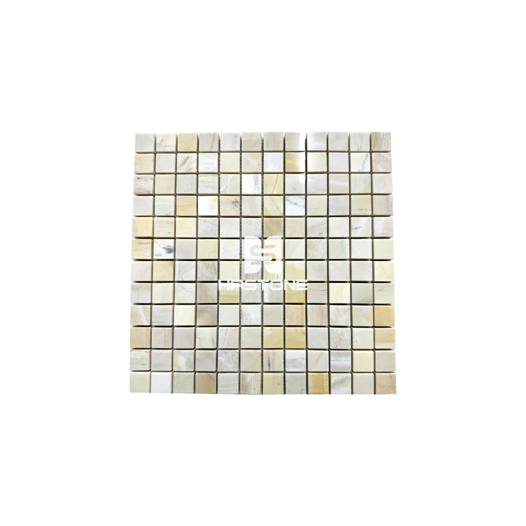 Đá Mosaic Vuông 23x23 Vàng Nhạt Bóng