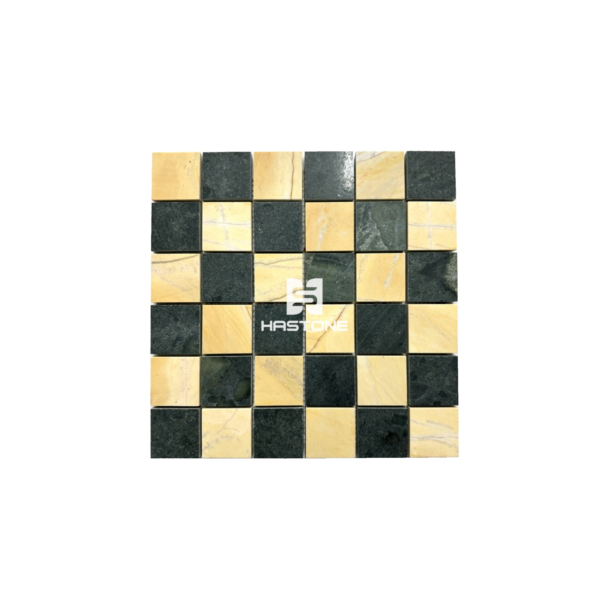 Đá Mosaic Vuông 48x48 Vàng Nhạt, Xanh Rêu Honed
