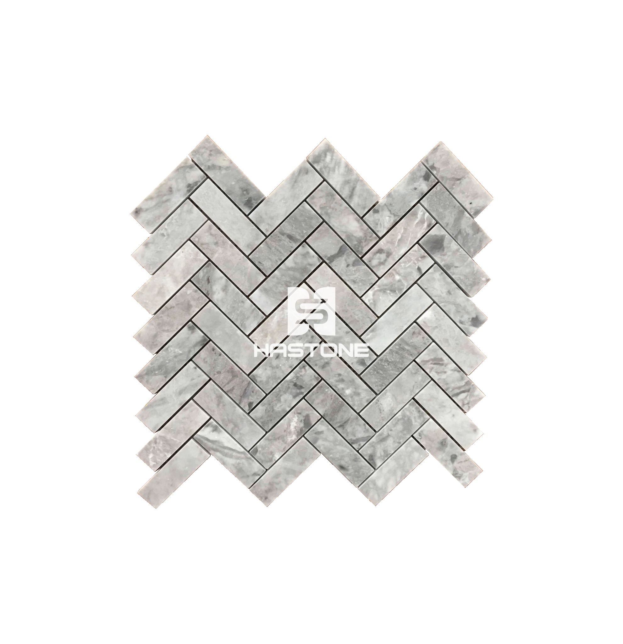 Đá Mosaic Xương Cá 25x75 Ghi Nhạt Bóng