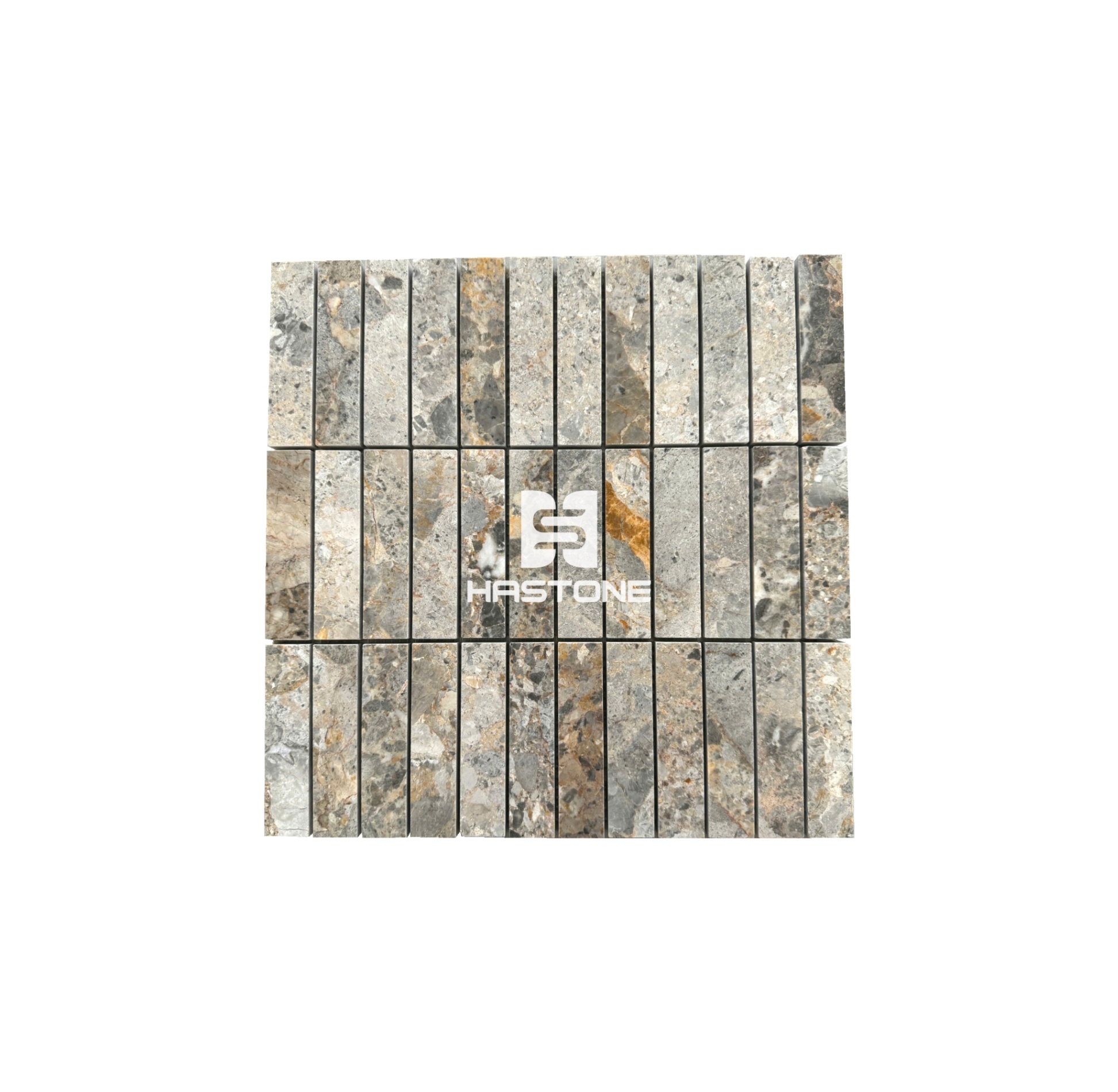Đá Mosaic Thẻ 23x98 Vàng Dăm Kết Bóng