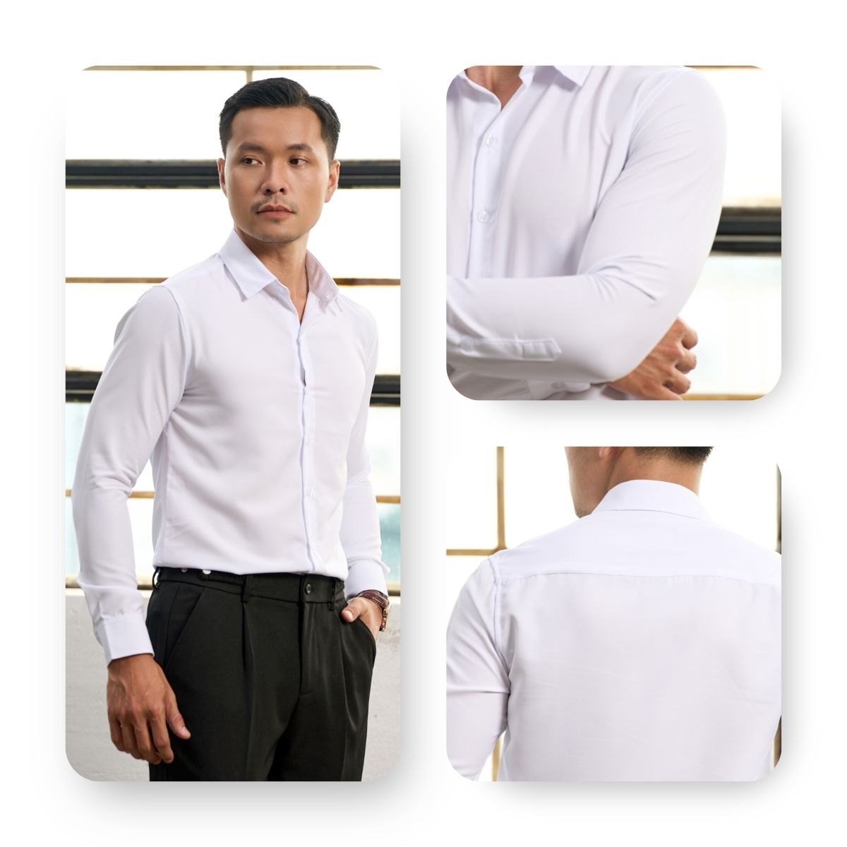 ÁO SƠ MI TAY DÀI 01AB2044