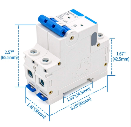 Át điện MCB 2 pha 10A NXB-63 C10 / chính hãng Chint /Aptomat MCB 2P 10A Chint NXB-63