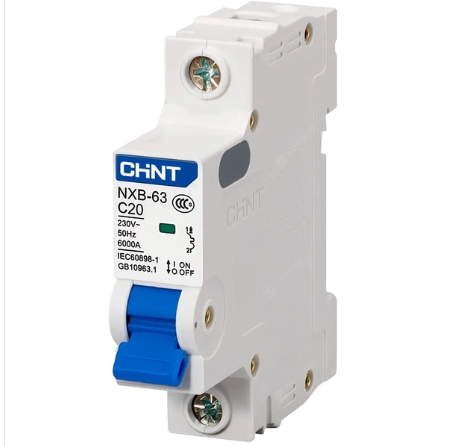 Át điện MCB 1 pha NXB-63 20A / chính hãng Chint /Aptomat MCB 1P C20 Chint NXB-63