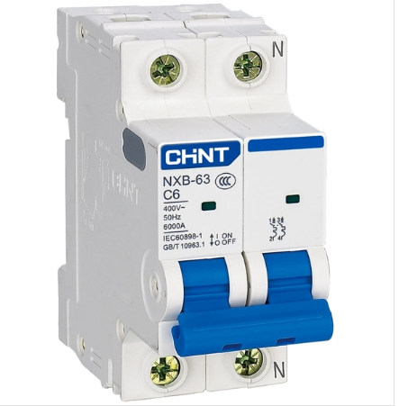 Át điện MCB 2 pha 6A NXB-63 C6 / chính hãng Chint /Aptomat MCB 2P 6A Chint NXB-63