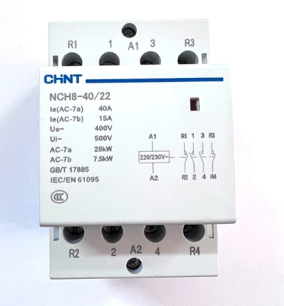 Khởi động từ 1 pha 2NO 2NC 220V 40A NCH8-40/22 / chính hãng Chint - B2H15