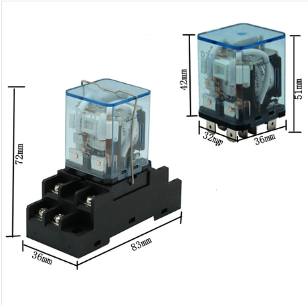 Rơ le trung gian JQX-30F 12VDC 30A / relay công suất cao kèm đế - K5H11