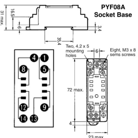 Đế rơ le PYF08A MY2N 8 chân / socket relay HH52P - A1H20