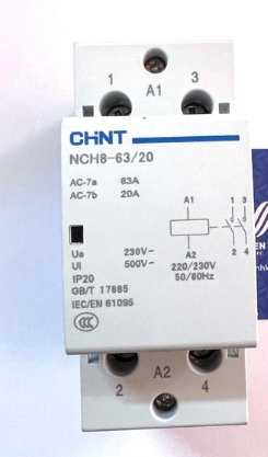 Khởi động từ 1 pha NCH8-63/20 63A 2NO 220V / chính hãng Chint / tiếp điểm thường mở - B3H12