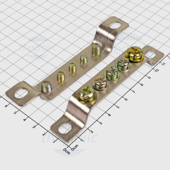 X5 Cầu Nối Đất 5 Cực 2x20mm Dài 123mm Vít M8 Và M6