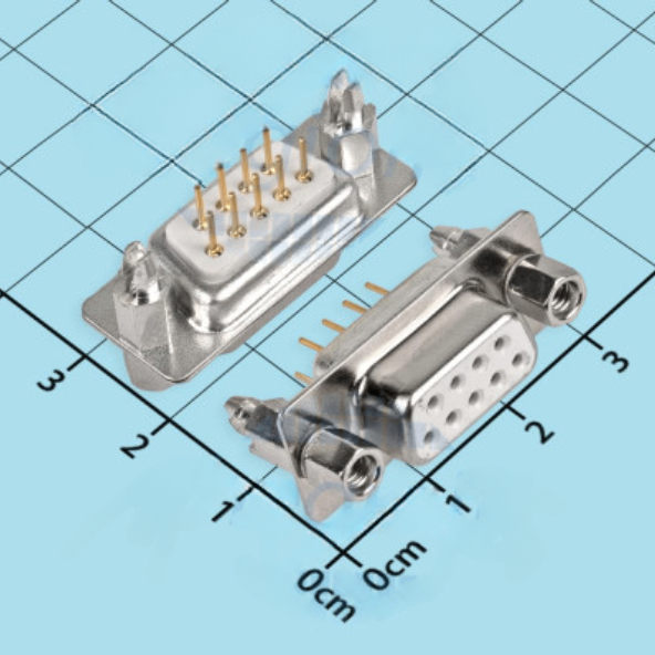 Cổng DB9 Cái 9 Chân Thẳng Mạ Vàng 2 Hàng Hàn PCB