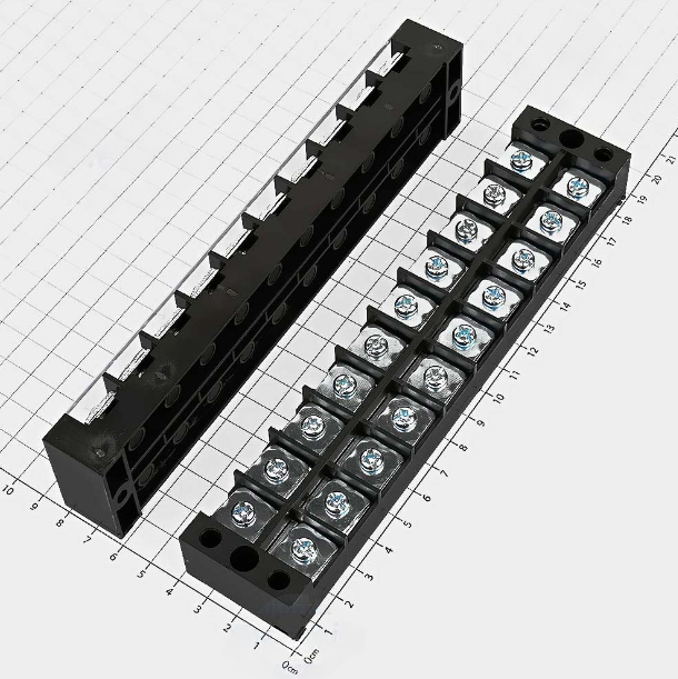 TB4510 Terminal Khối Tủ Điện 10 Cực 45A 600V Cỡ Dây 0.5-4mm2