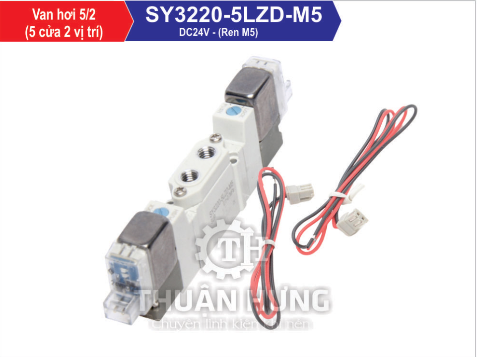 Van Điện Từ Khí Nén SMC SY3220-5LZD-M5 (Van Khí Nén 5/2, Ren M5, DC24V)