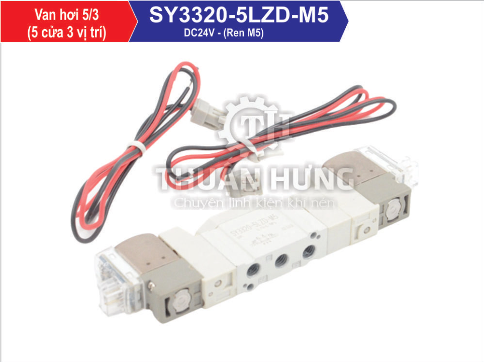 Van Điện Từ Khí Nén SMC SY3320-5LZD-M5 (Van Khí Nén 5/3, Ren M5, DC24V)