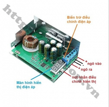 MDL424 MẠCH BUCK HẠ ÁP DC – DC 3.5V – 30V 10A 300W CÓ MÀN LED VỎ KIM LOẠI