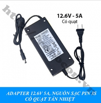 NG94 ADAPTER 12.6V 5A, NGUỒN SẠC PIN 3S CÓ QUẠT TẢN NHIỆT